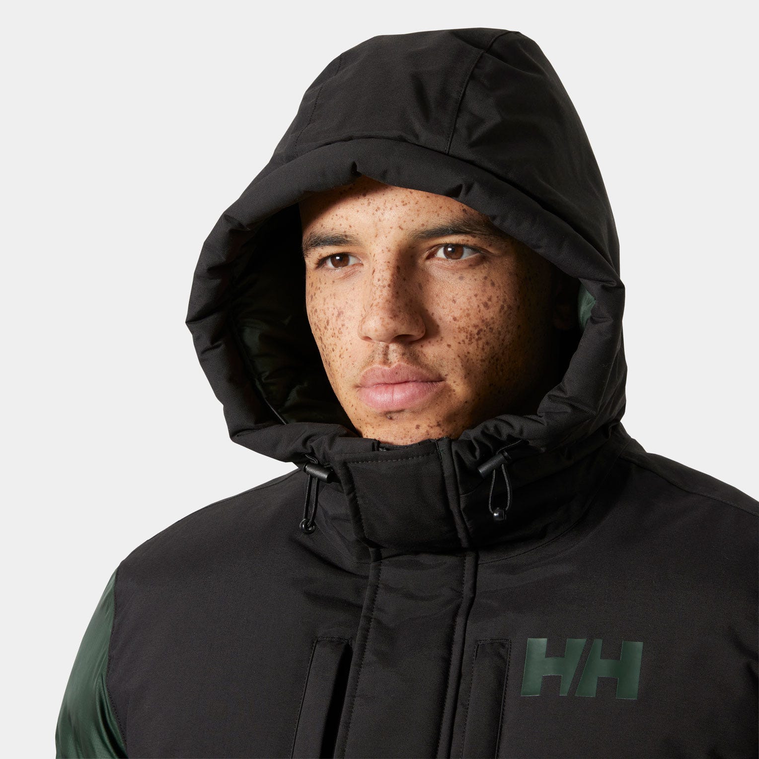 Men's Active Puffy Long Jacket - 418 DARK JUNGLE