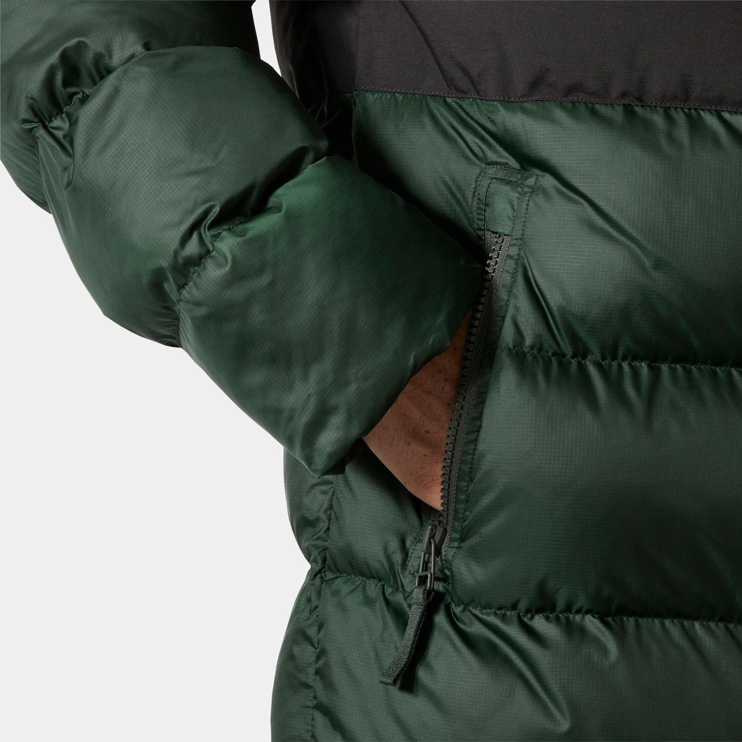 Men's Active Puffy Long Jacket - 418 DARK JUNGLE