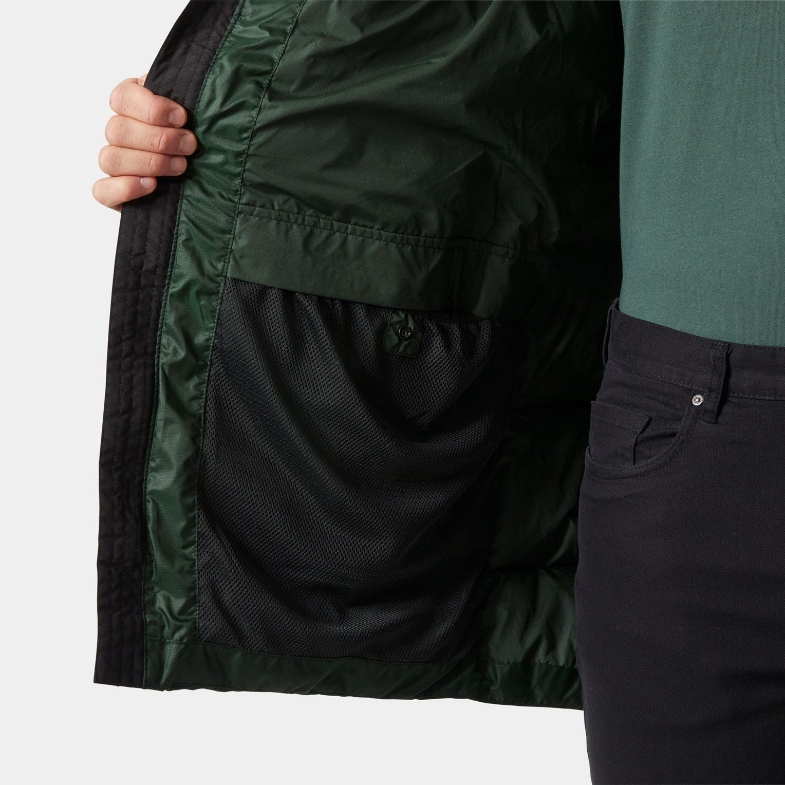 Men's Active Puffy Long Jacket - 418 DARK JUNGLE