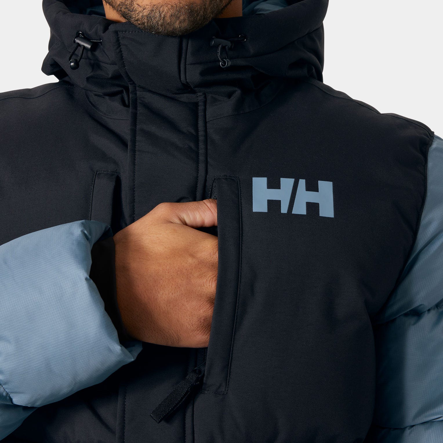 Men's Active Puffy Long Jacket - 601 WASHED NAVY