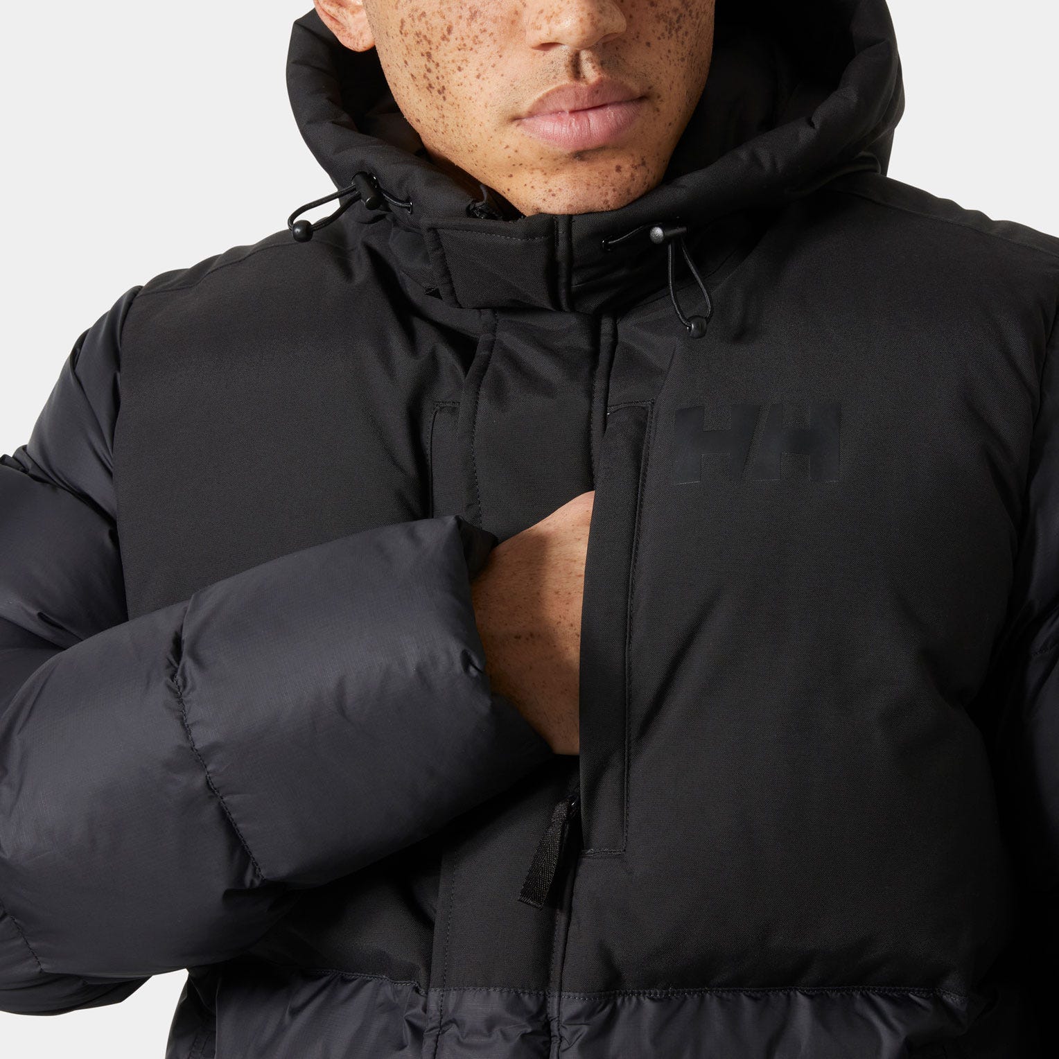 Men's Active Puffy Long Jacket - 990 BLACK