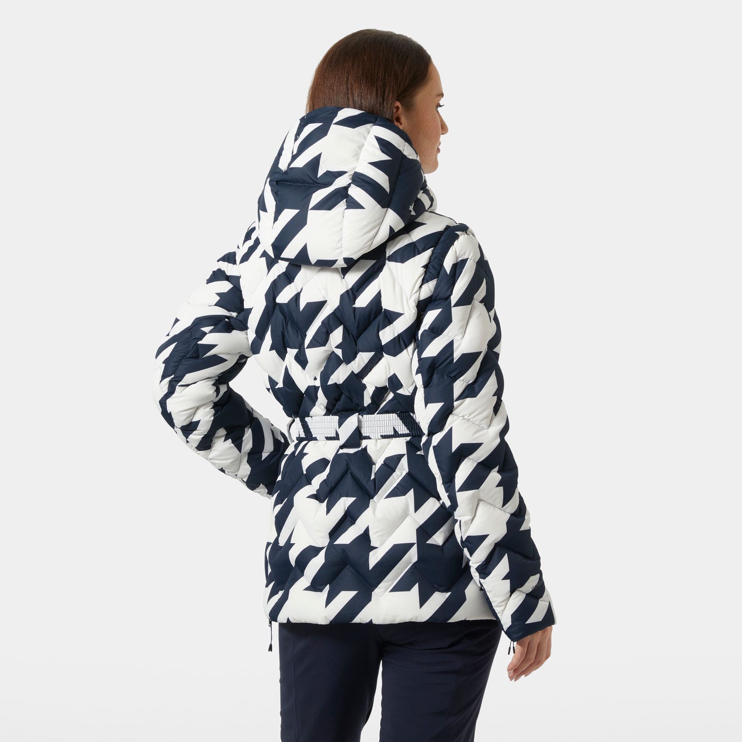 Women's Winter Bliss Modular Down Jacket - 597 NAVY HOUNDSTOOTH AOP