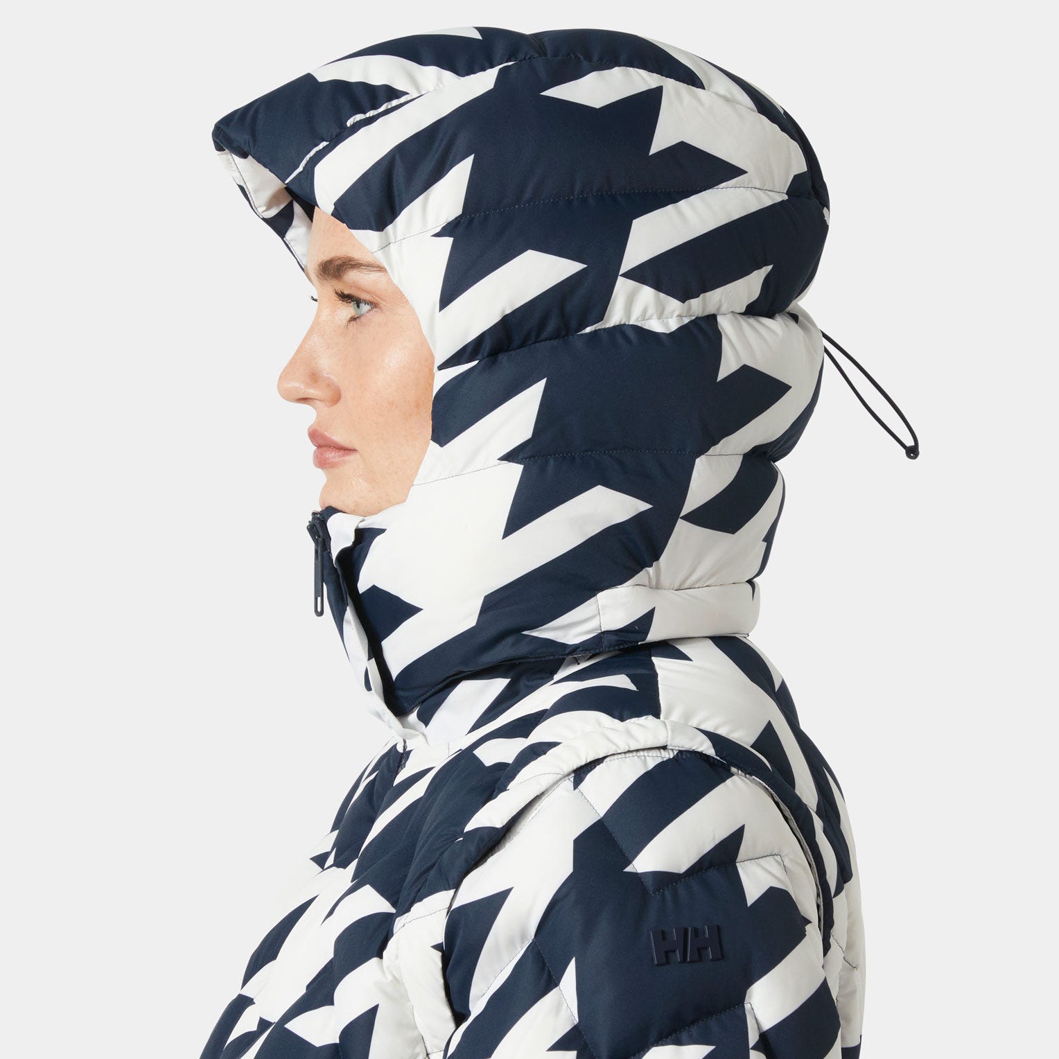 Women's Winter Bliss Modular Down Jacket - 597 NAVY HOUNDSTOOTH AOP
