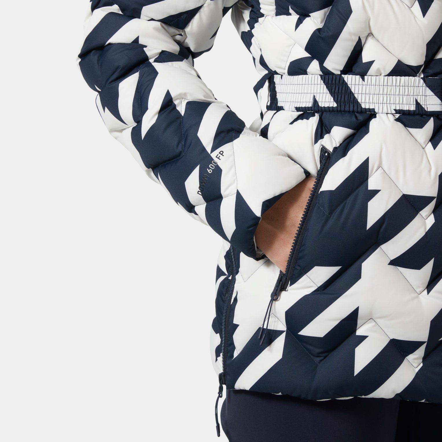 Women's Winter Bliss Modular Down Jacket - 597 NAVY HOUNDSTOOTH AOP