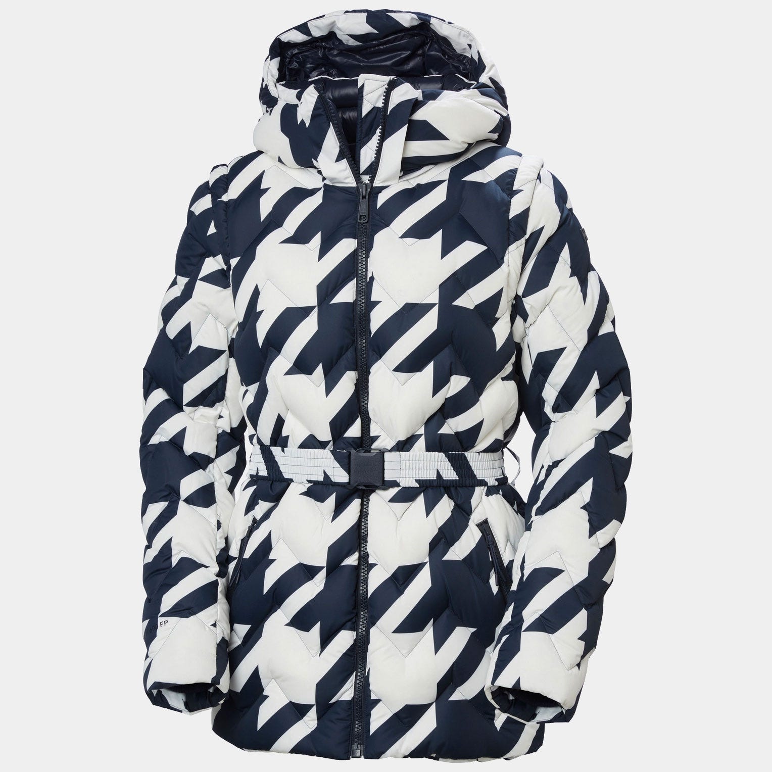 Women's Winter Bliss Modular Down Jacket - 597 NAVY HOUNDSTOOTH AOP