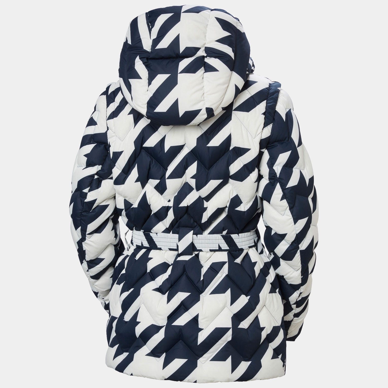 Women's Winter Bliss Modular Down Jacket - 597 NAVY HOUNDSTOOTH AOP