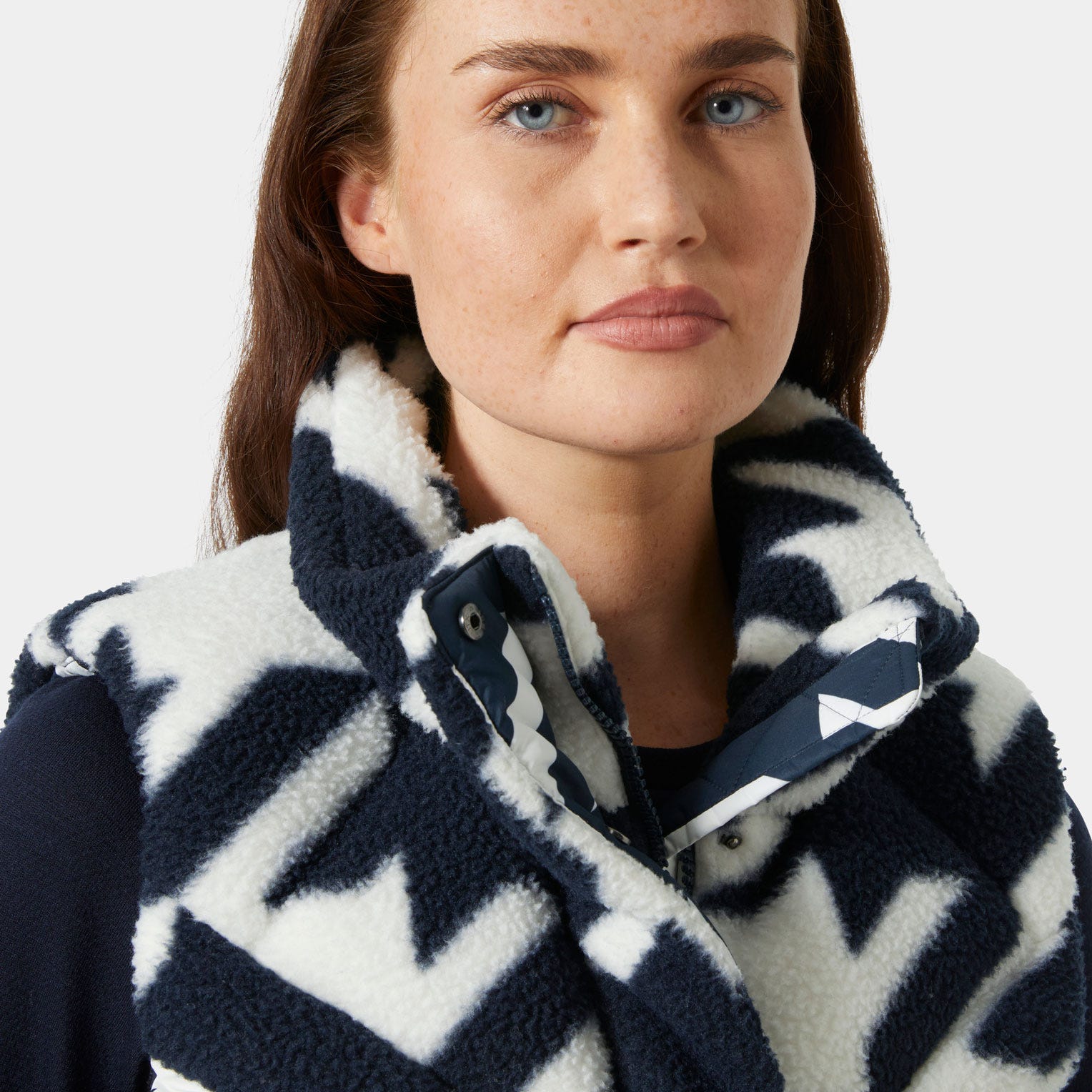 Women's Bliss Down Vest - 597 NAVY HOUNDSTOOTH AOP