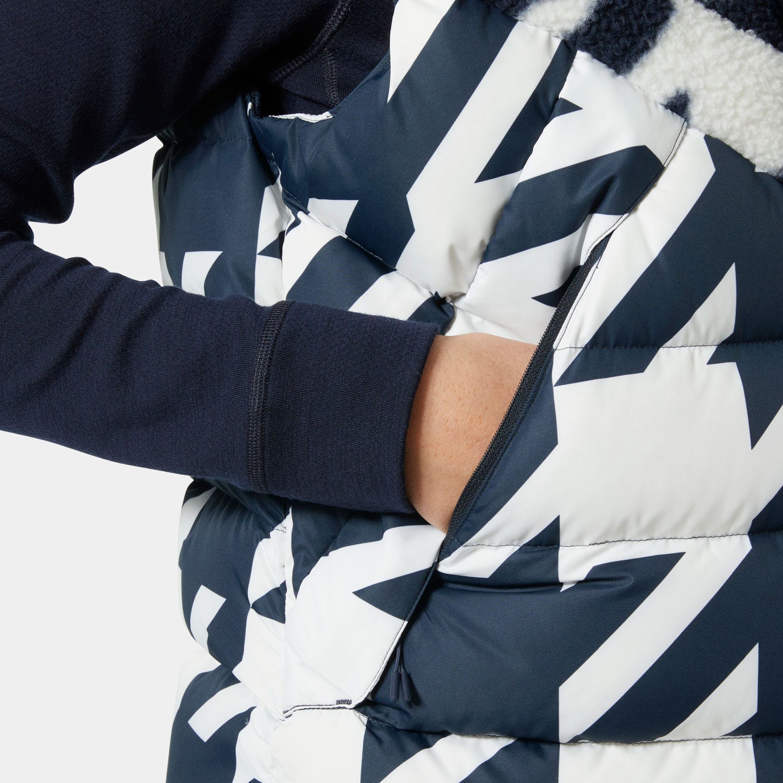 Women's Bliss Down Vest - 597 NAVY HOUNDSTOOTH AOP