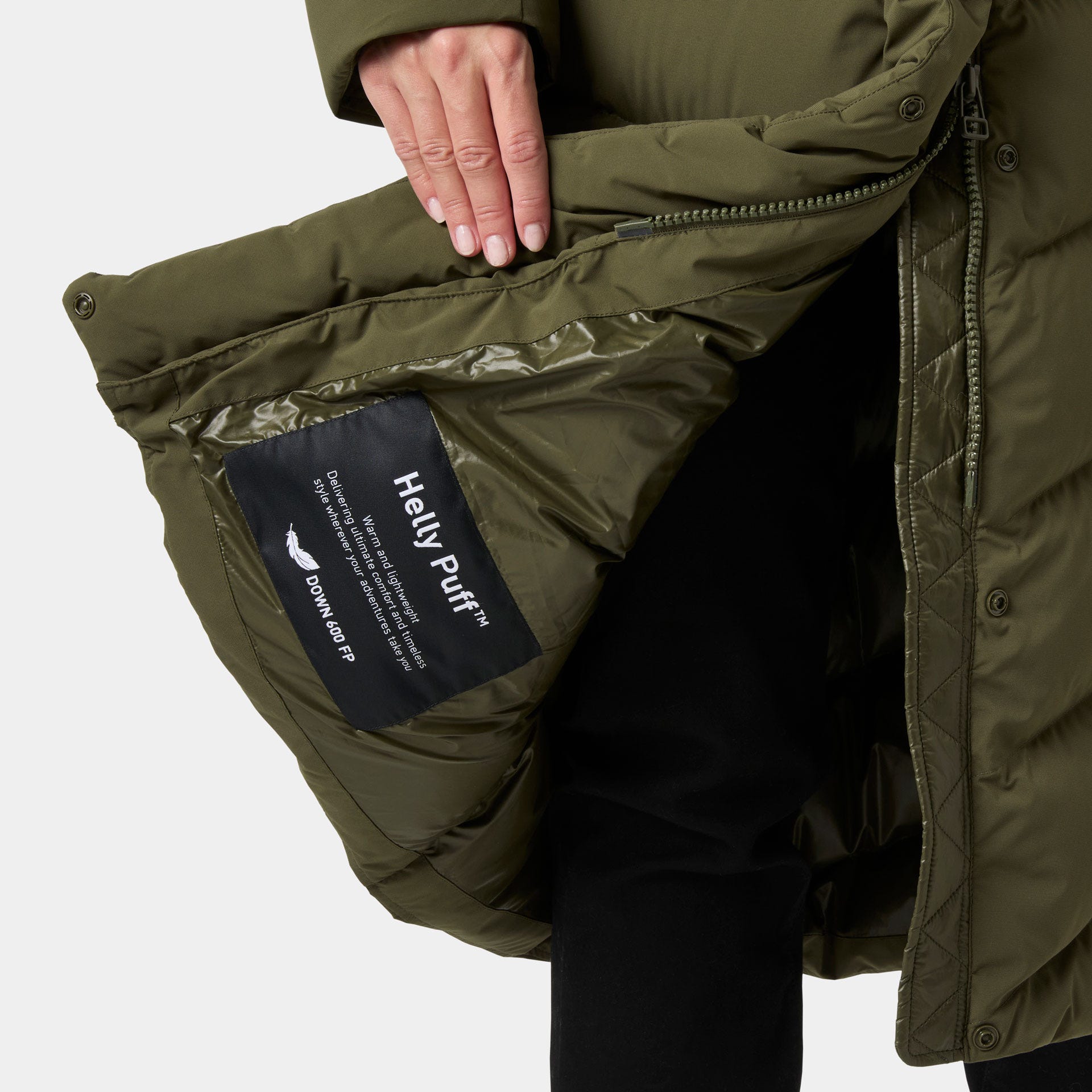 Women’s Helly Puff Long Down Parka - 431 UTILITY GREEN