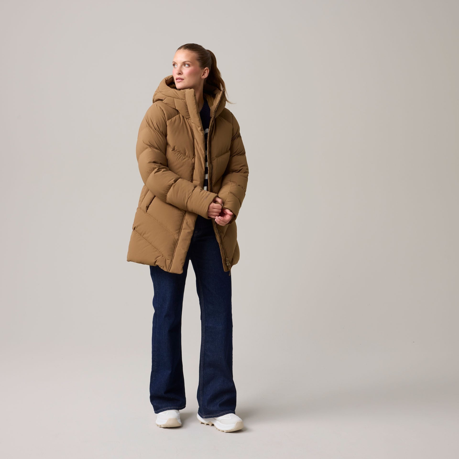 Women's Helly Puff Down Parka - 718 SEPIA