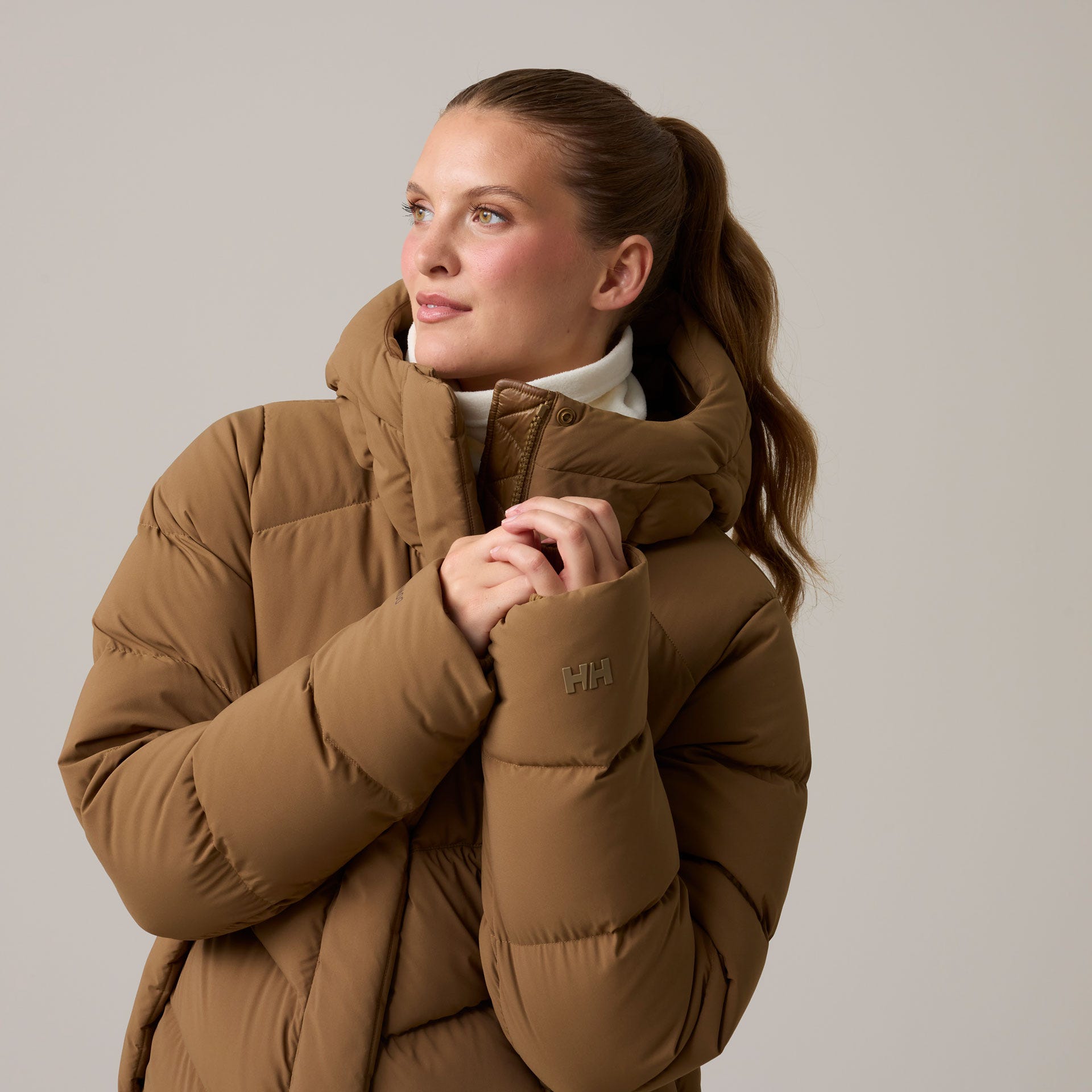 Women's Helly Puff Down Parka - 718 SEPIA