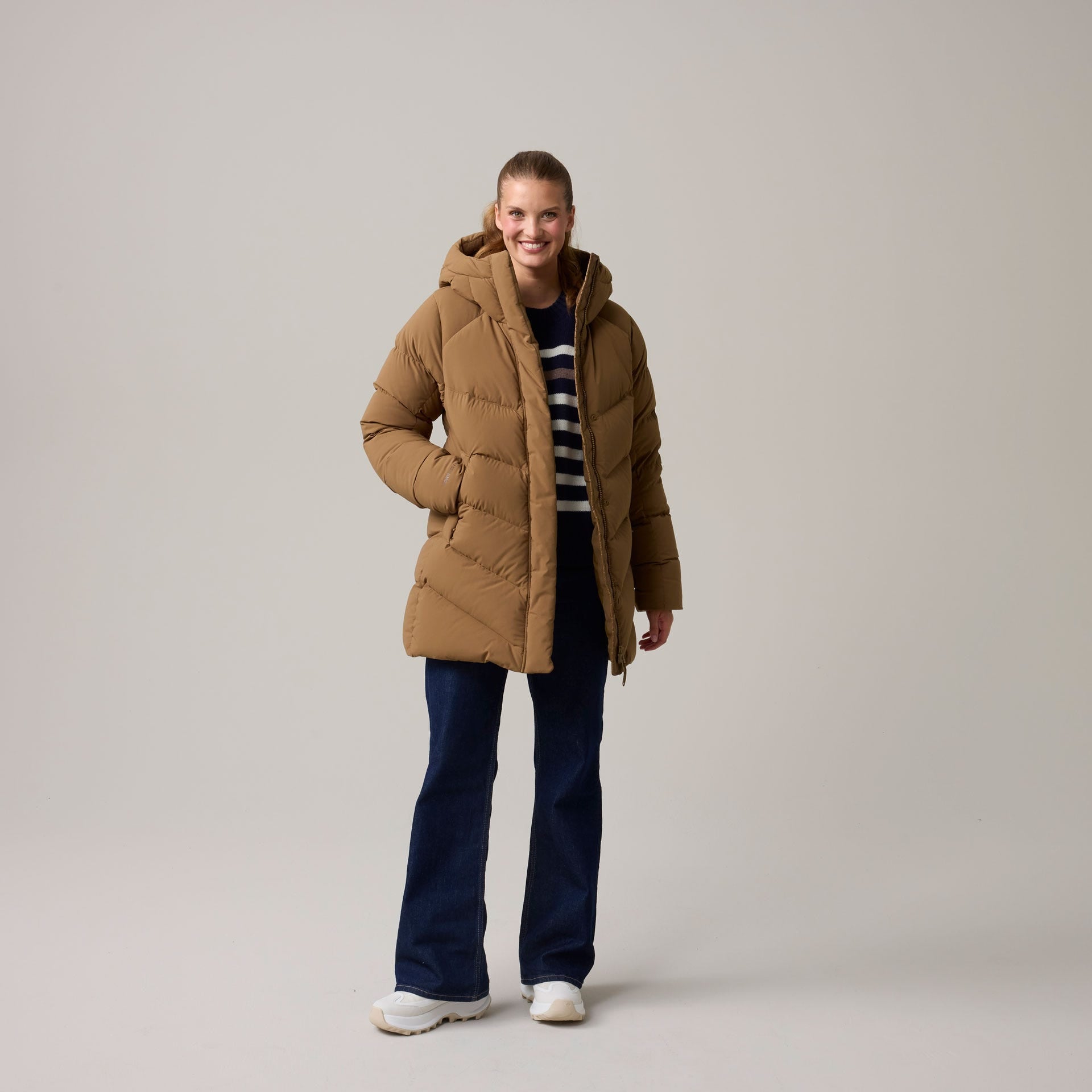 Women's Helly Puff Down Parka - 718 SEPIA