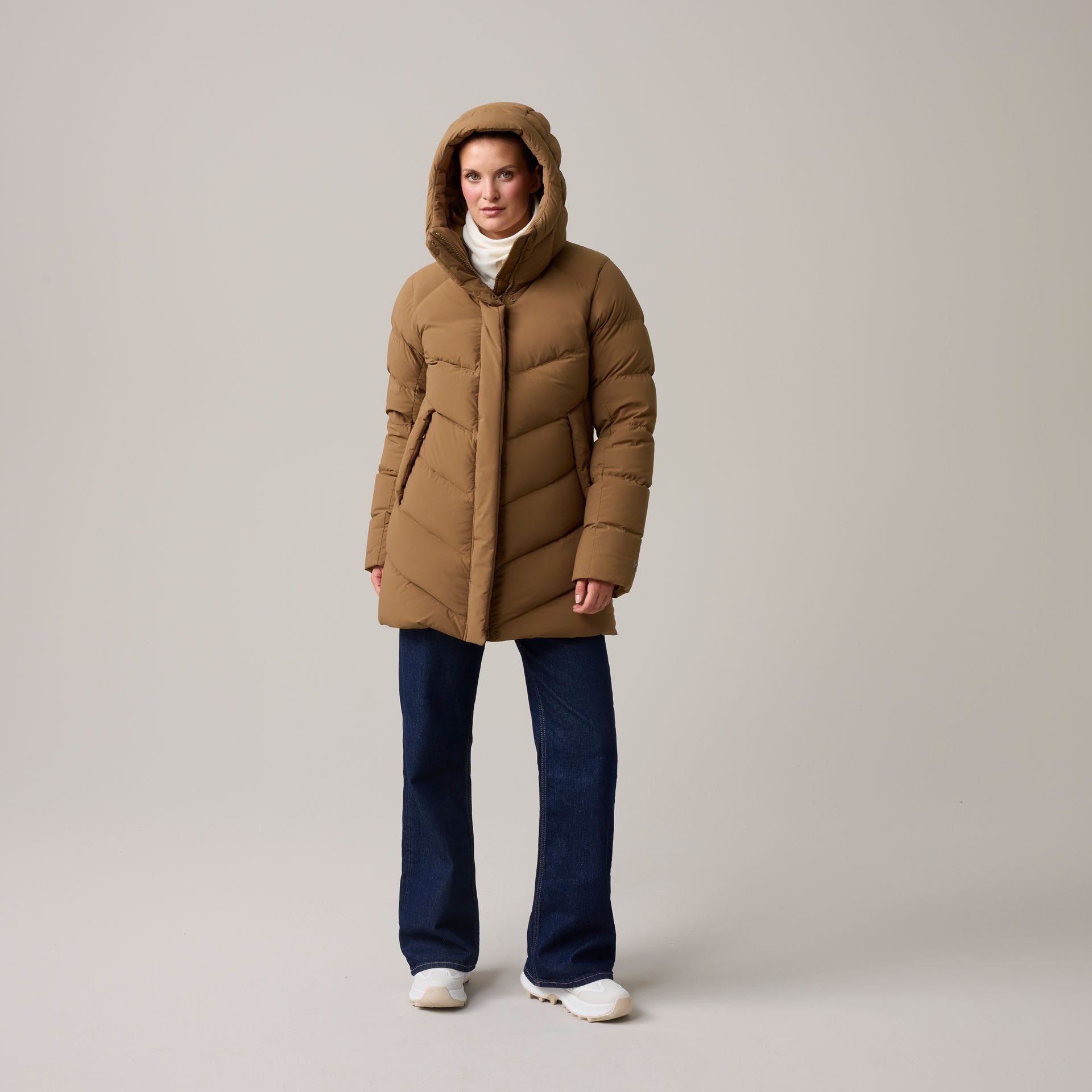 Women's Helly Puff Down Parka - 718 SEPIA