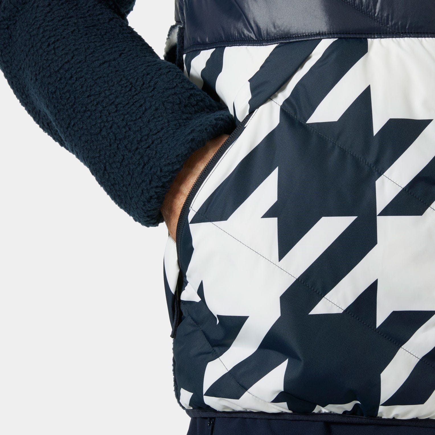 Men's Village Hybrid Jacket - 597 NAVY HOUNDSTOOTH AOP