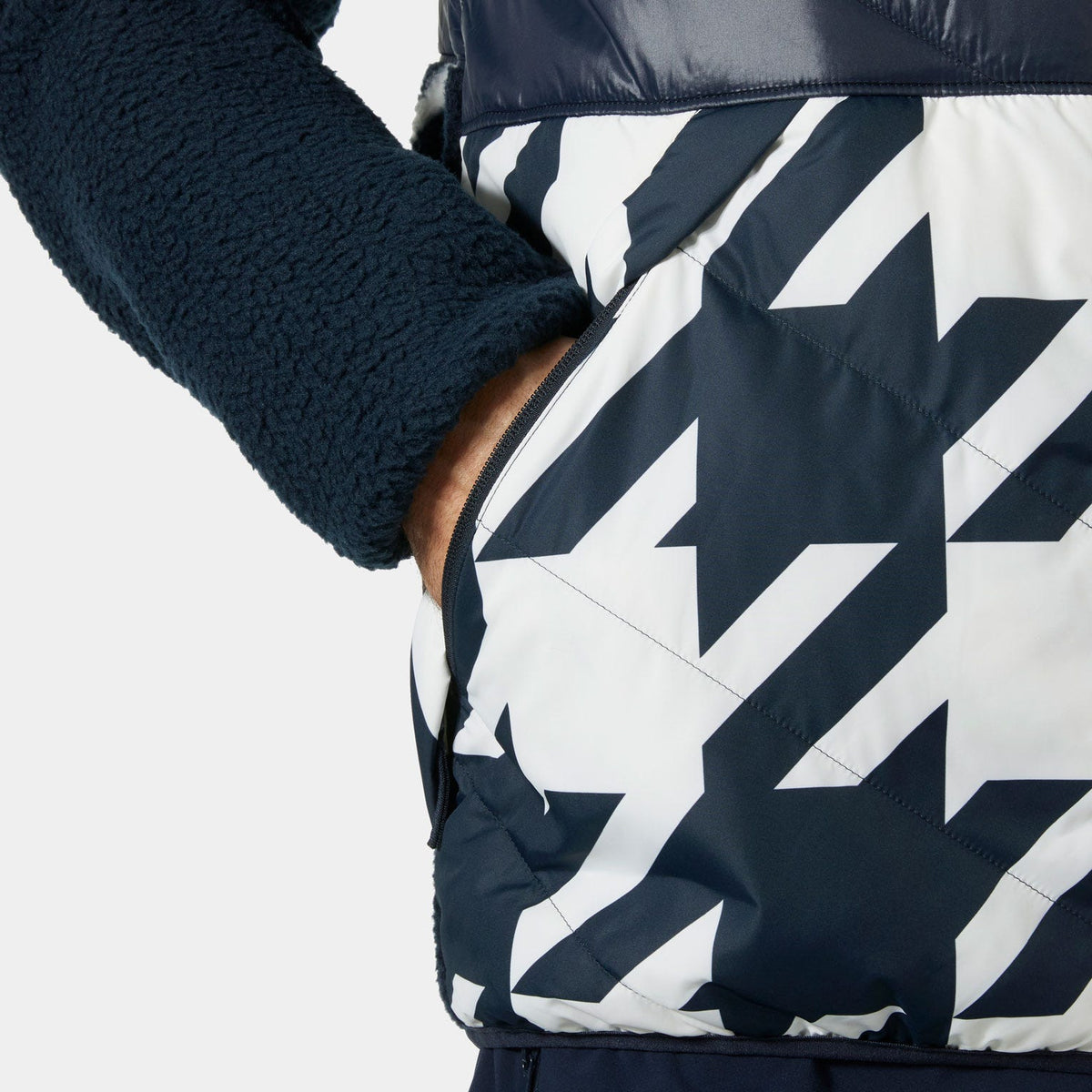 Men's Village Hybrid Jacket - 597 NAVY HOUNDSTOOTH AOP