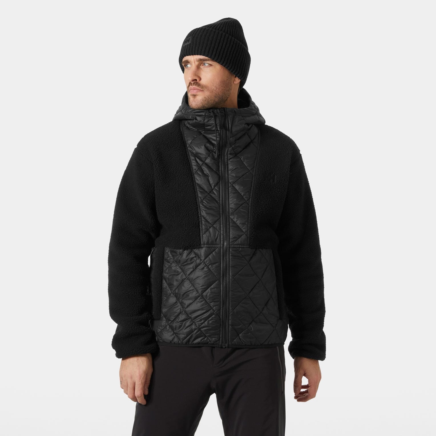 Men's Stowe Hooded Hybrid Jacket - 990 BLACK