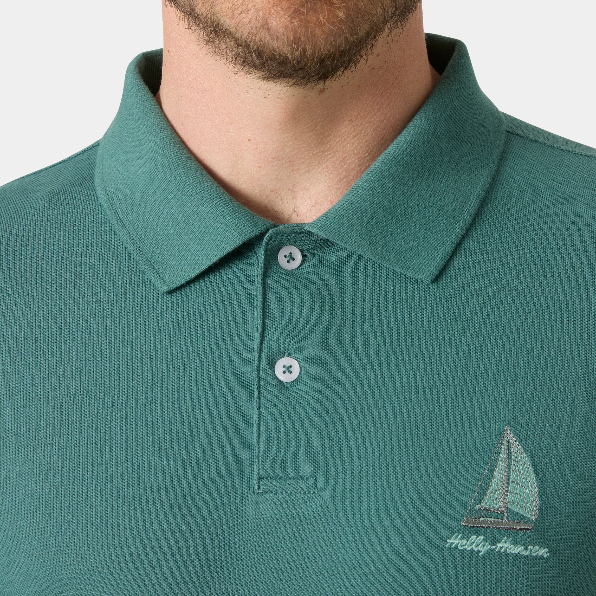 Men's Messina Graphic Fitted Polo - 494 OPAL GREEN