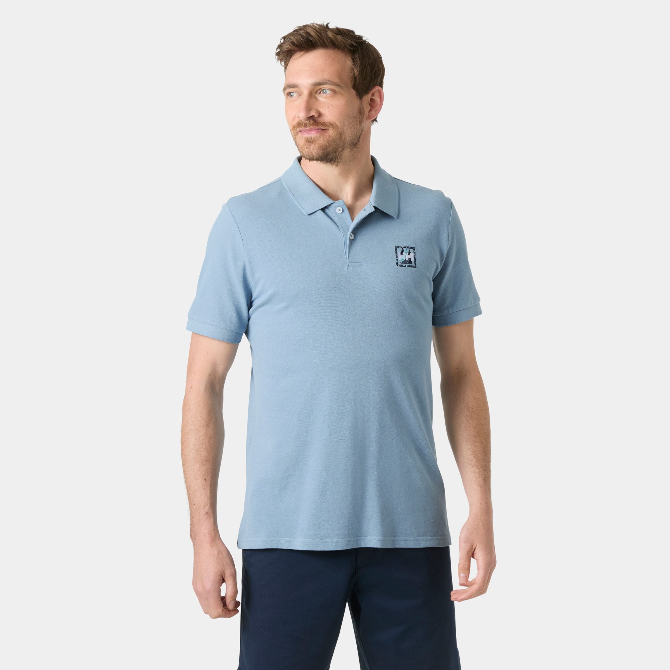 Men's Messina Graphic Fitted Polo - 561 WINDY BLUE