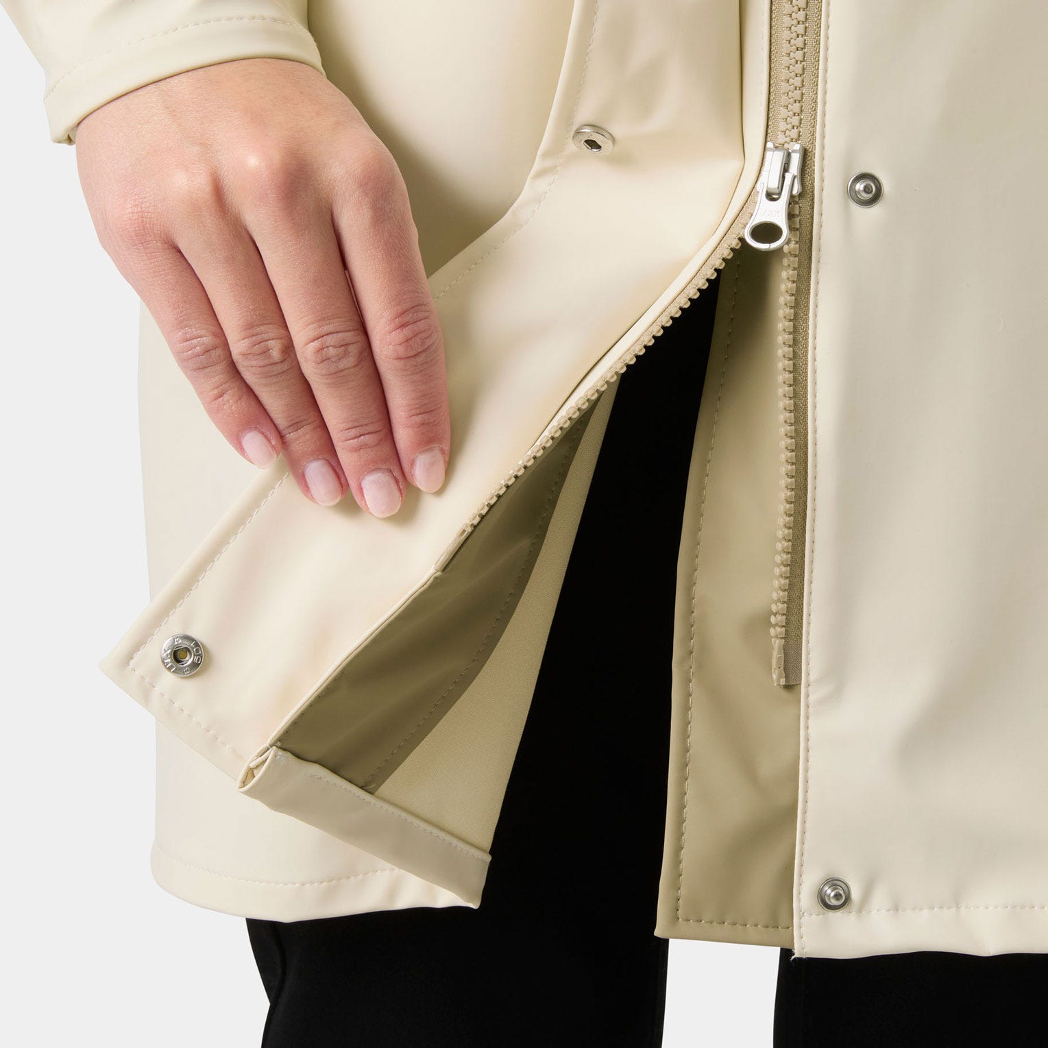 Women's Moss Block PU Raincoat - 757 PEBBLE