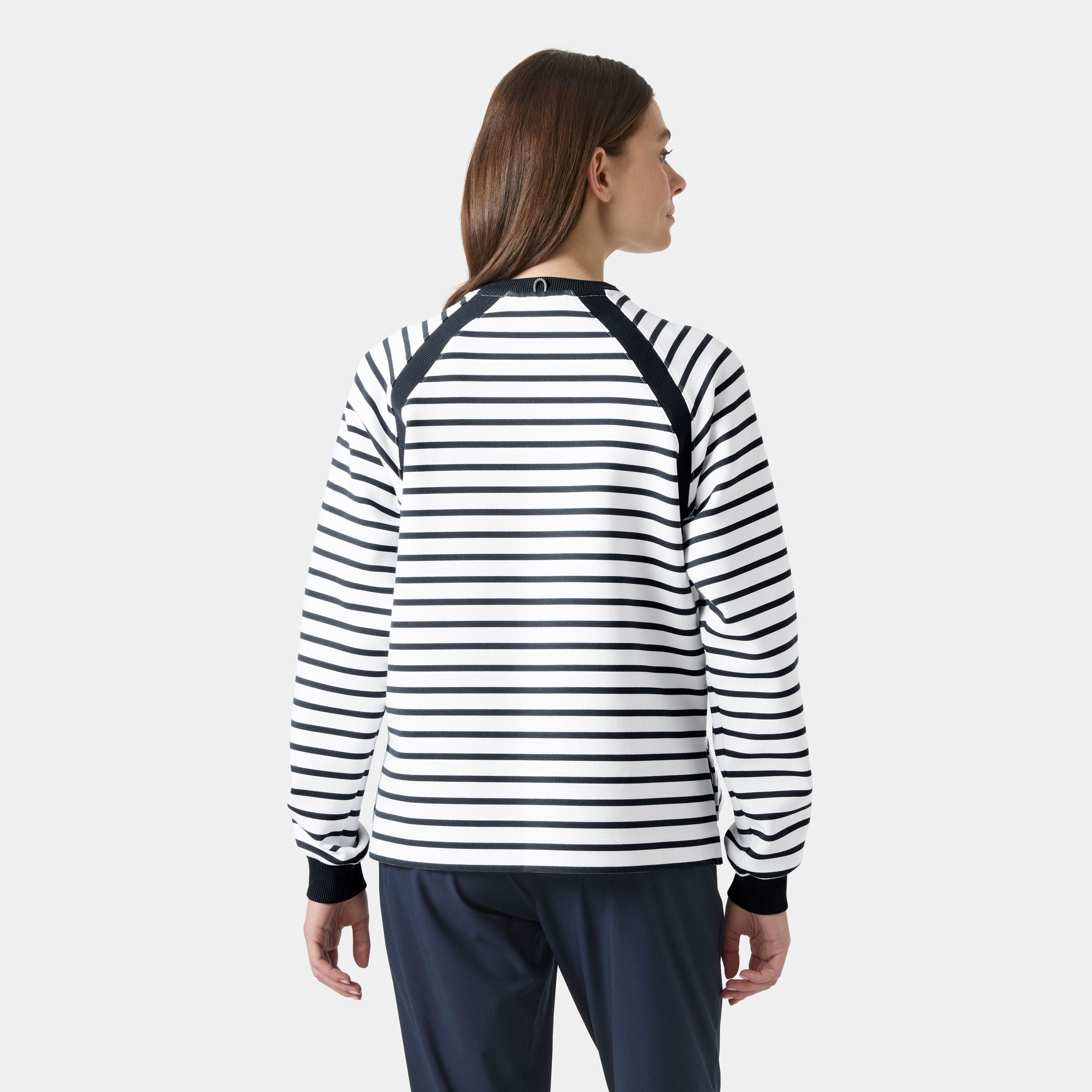 Women's Capri Sweatshirt - 001 WHITE NAVY