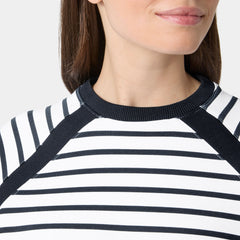 Women's Capri Sweatshirt - 001 WHITE NAVY