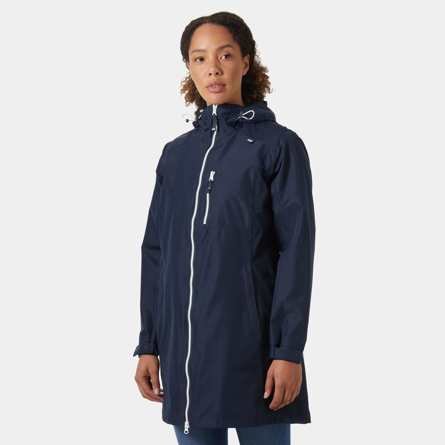 Women's Long Belfast Jacket - 597 NAVY