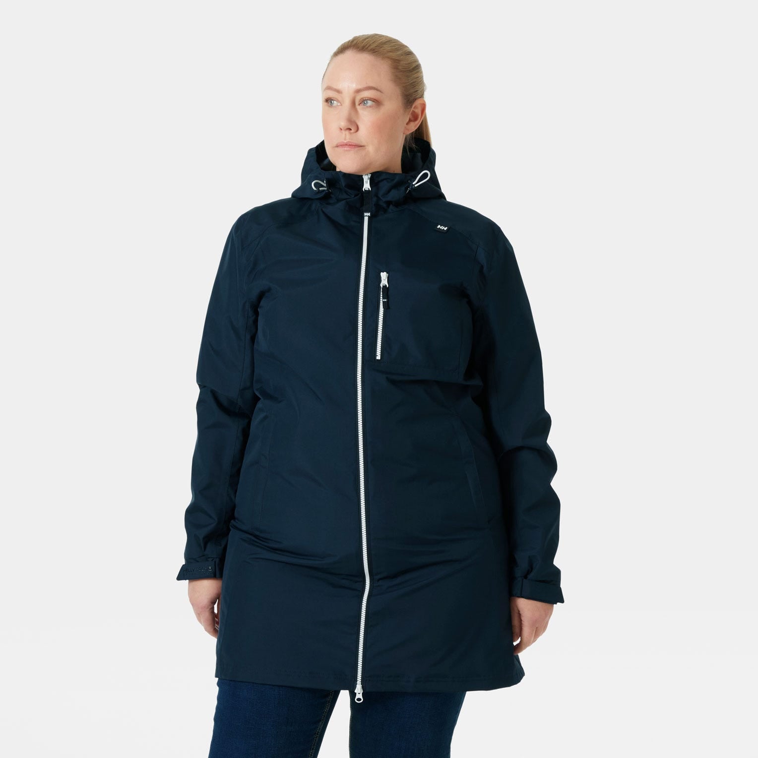 Women's Long Belfast Jacket - 597 NAVY