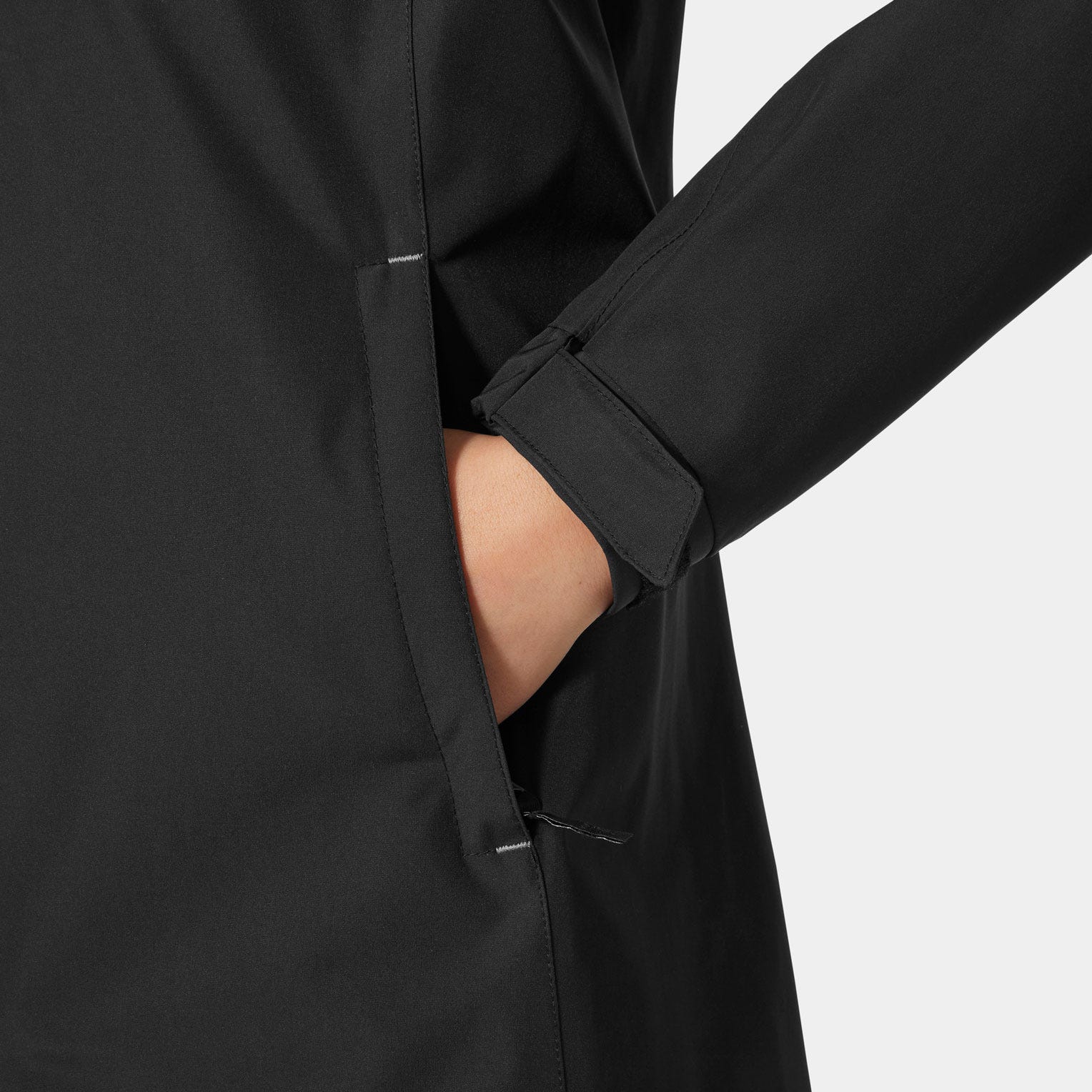 Women's Long Belfast Jacket - 991 BLACK