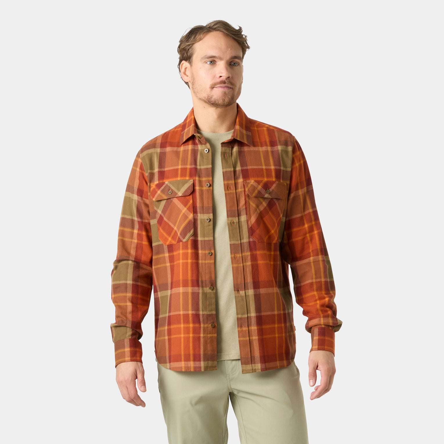 Men's Lokka Flannel Shirt - 705 GINGER BISCUIT