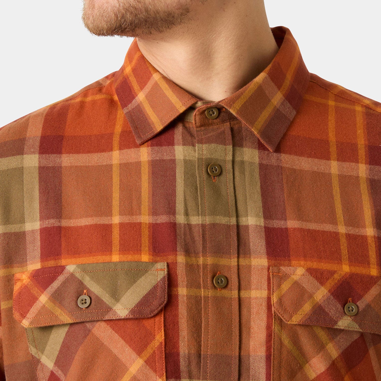 Men's Lokka Flannel Shirt - 705 GINGER BISCUIT