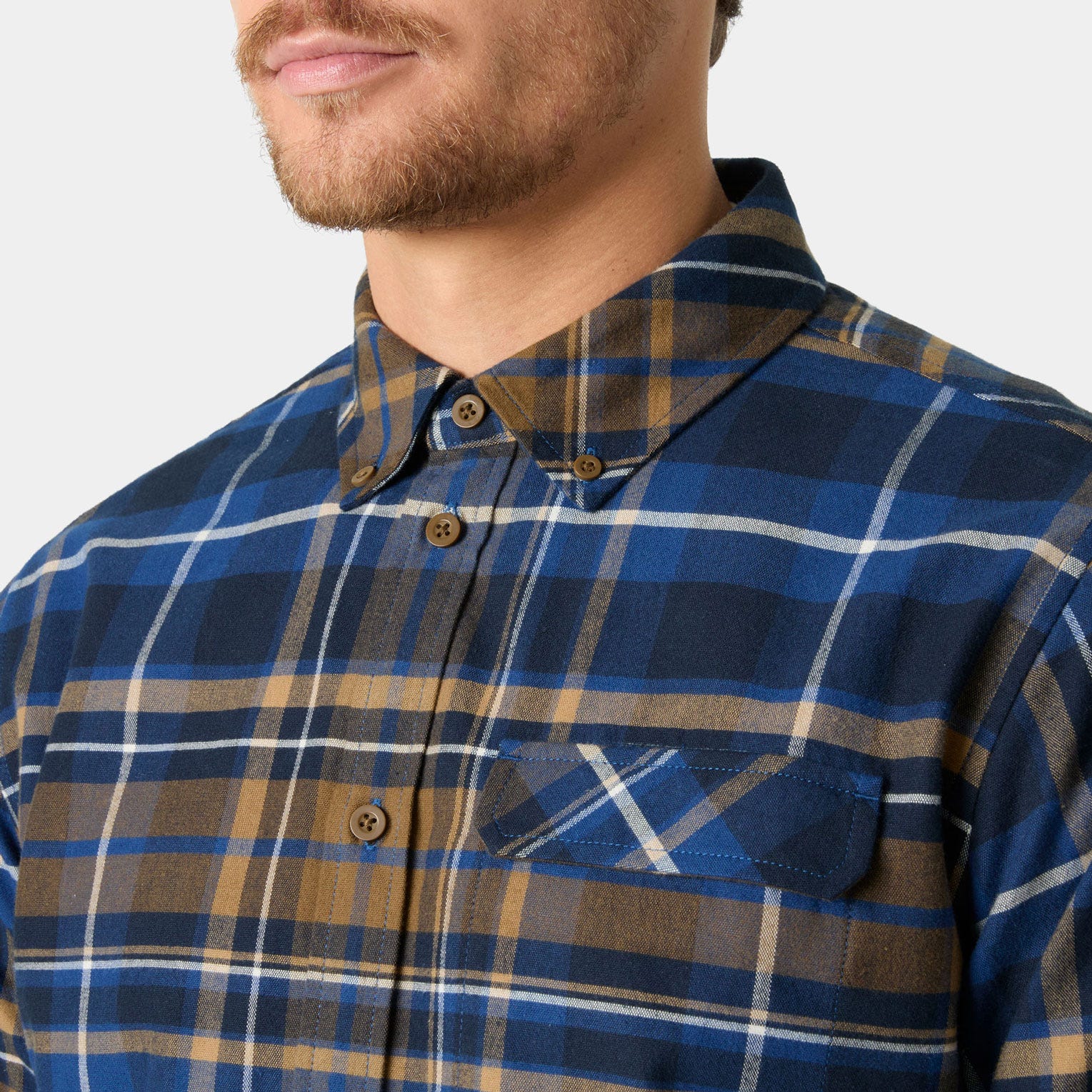 Men's Classic Check Long Sleeve Shirt - 507 DARK BLUE S