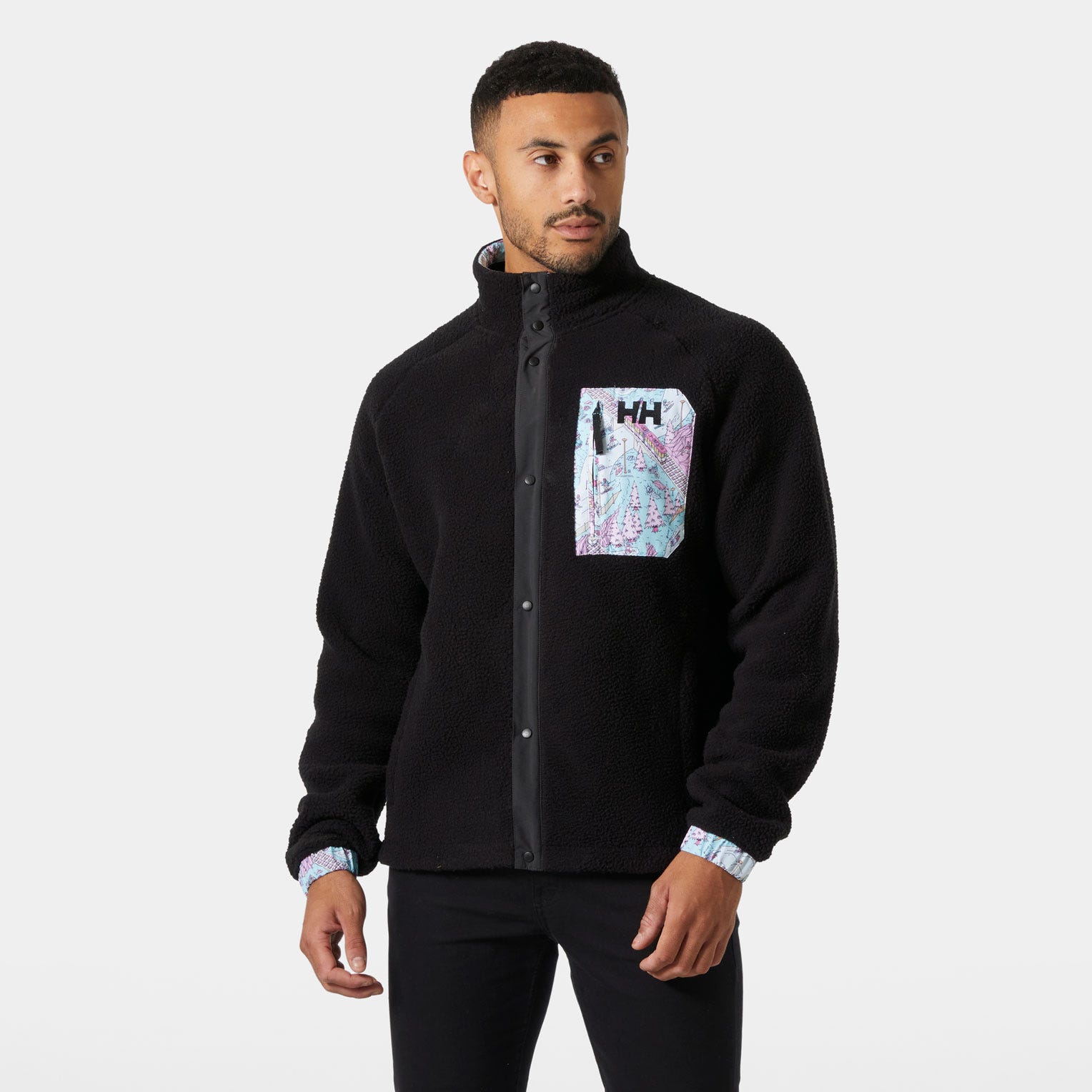 Men's Panorama Pile Snap - 990 BLACK OSLO AOP