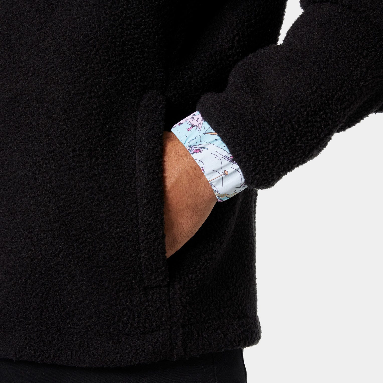 Men's Panorama Pile Snap - 990 BLACK OSLO AOP