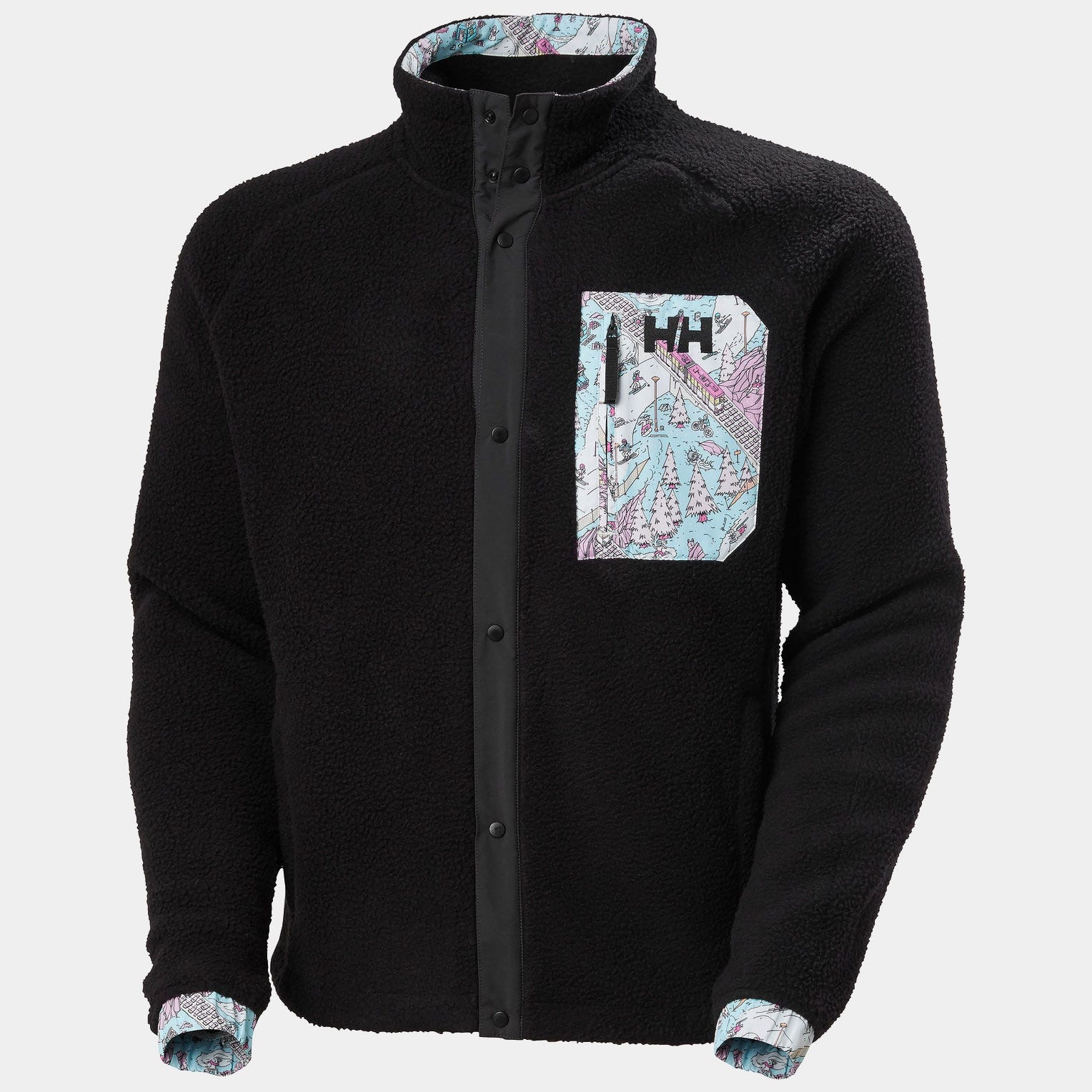 Men's Panorama Pile Snap - 990 BLACK OSLO AOP
