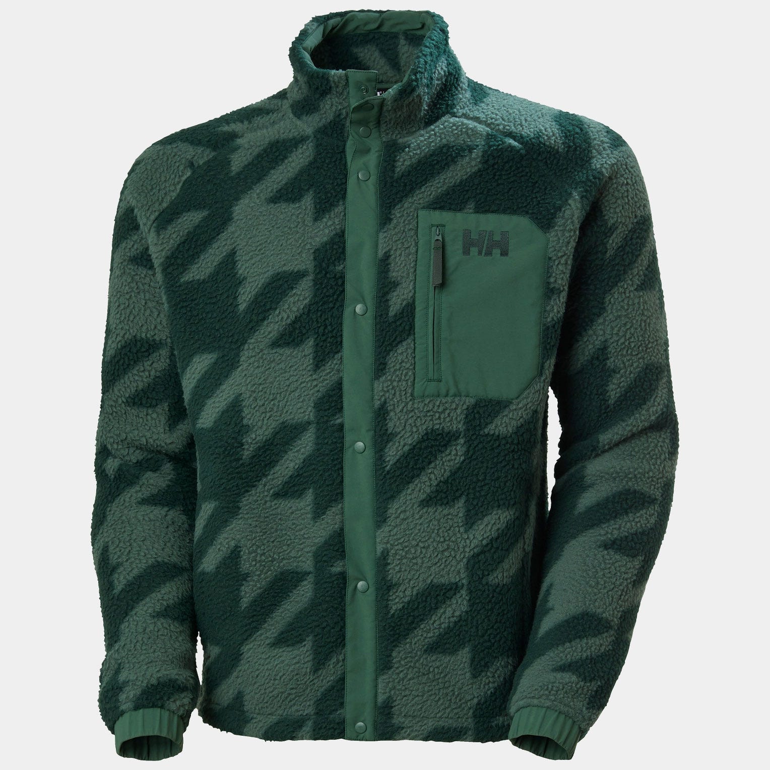 Men's Panorama Printed Pile Snap - 390 JUNGLE GREEN