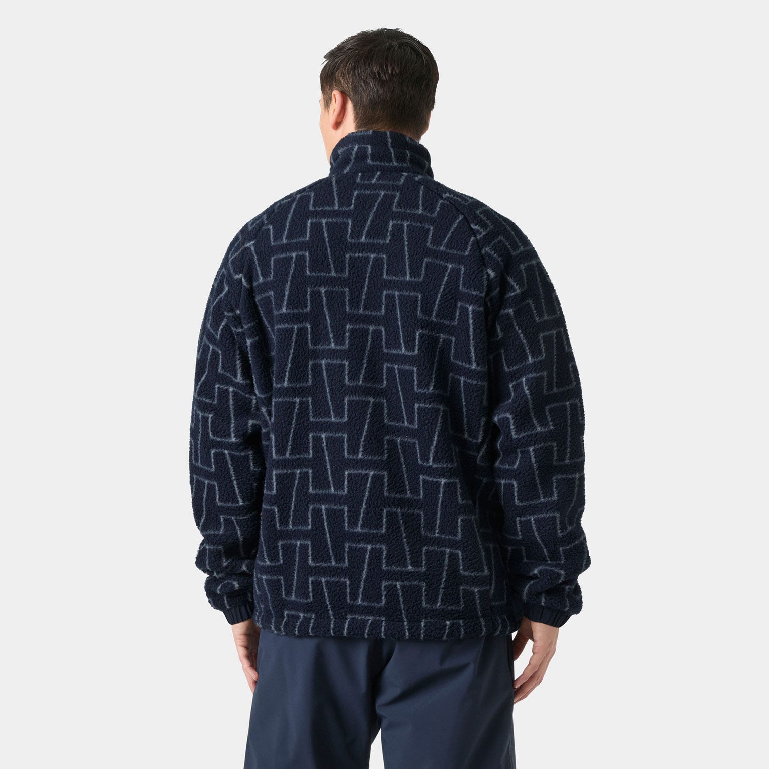 Men's Panorama Printed Pile Snap - 597 NAVY MONOGR