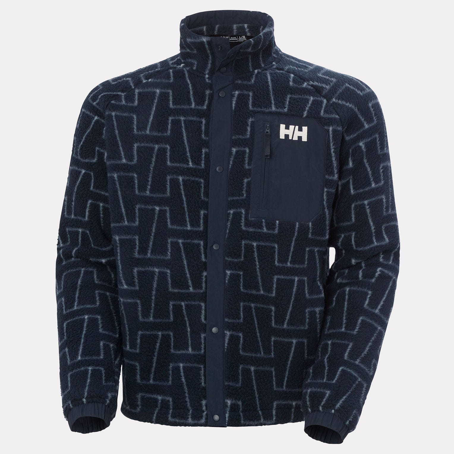 Men's Panorama Printed Pile Snap - 597 NAVY MONOGR