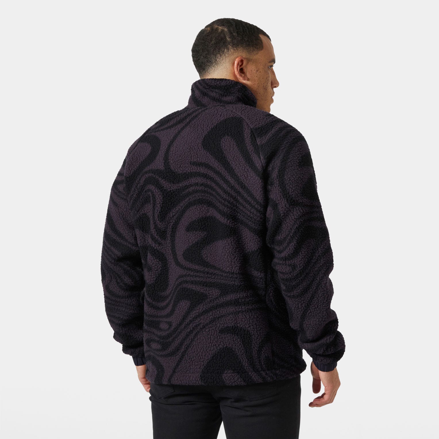Men's Panorama Printed Pile Snap - 660 BLACK GRAPE