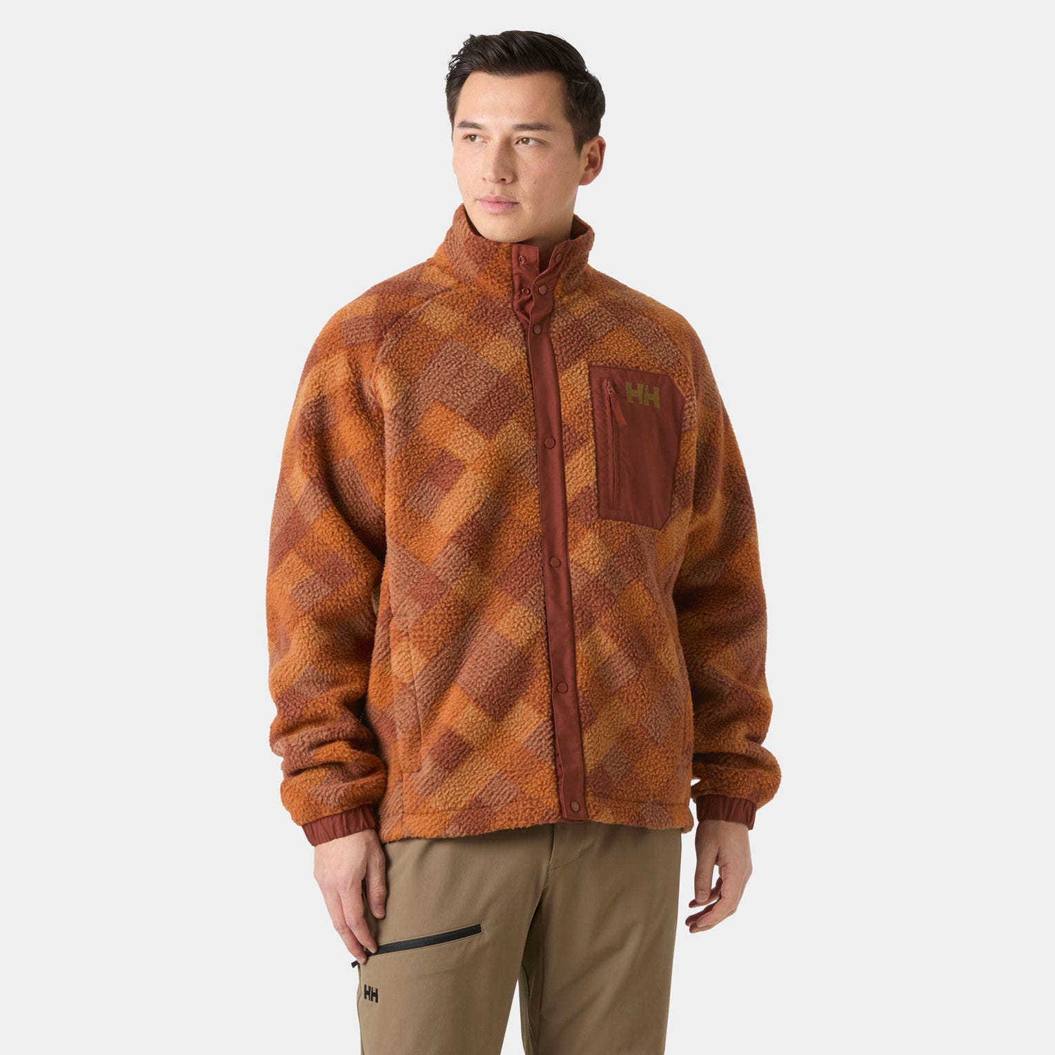 Men's Panorama Printed Pile Snap - 705 GINGER BISCUIT