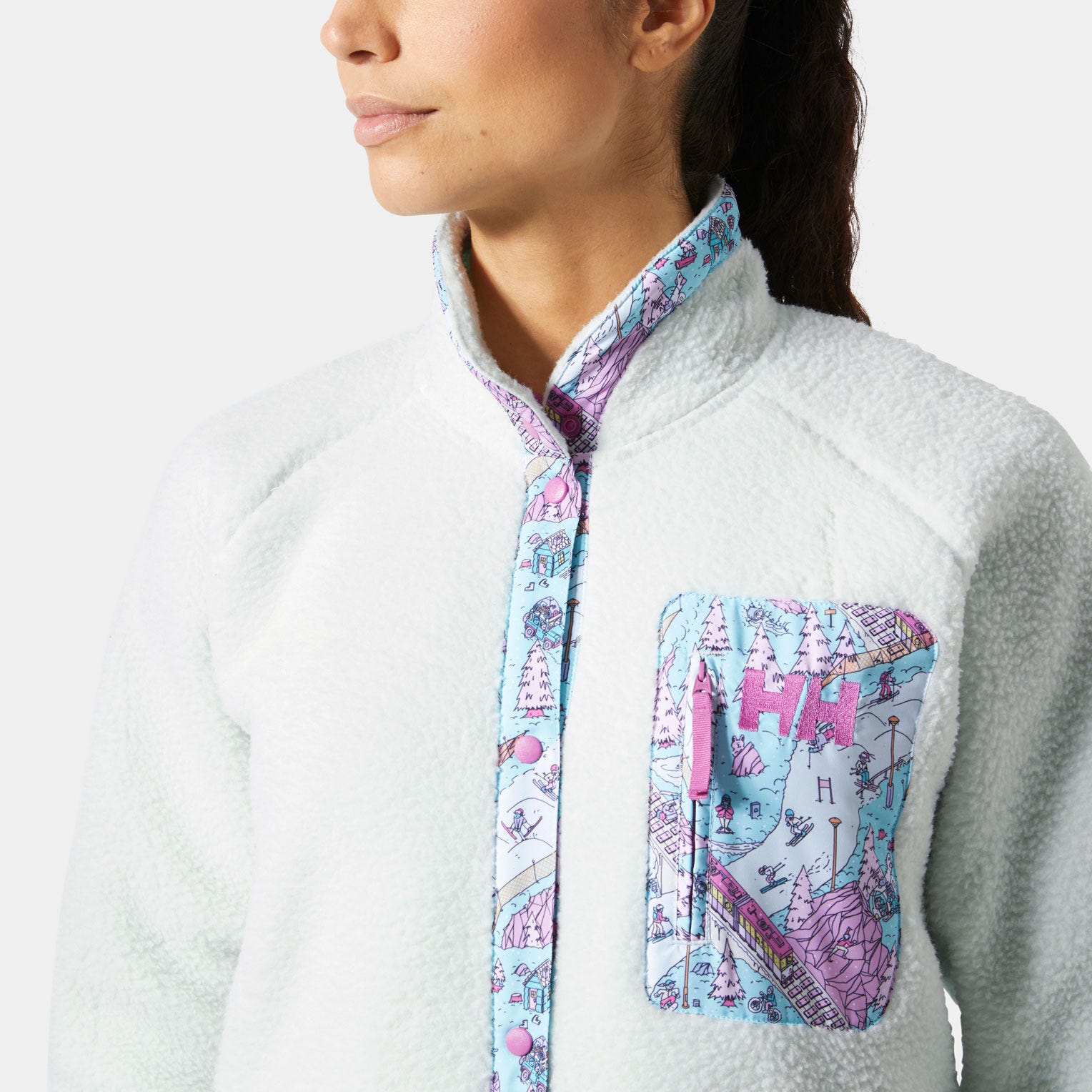 Women's Imperial Pile Snap - 404 SEAFOAM OSLO AOP