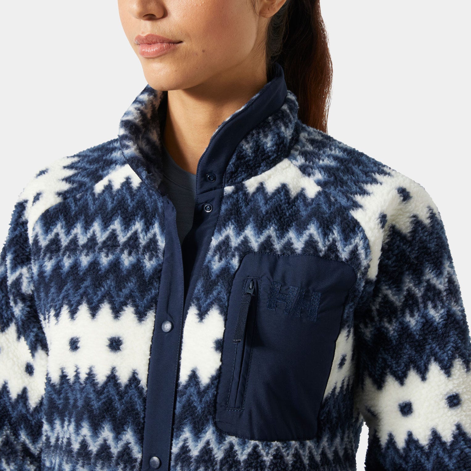 Women's Imperial Printed Pile Snap - 597 NAVY NORDIC AOP