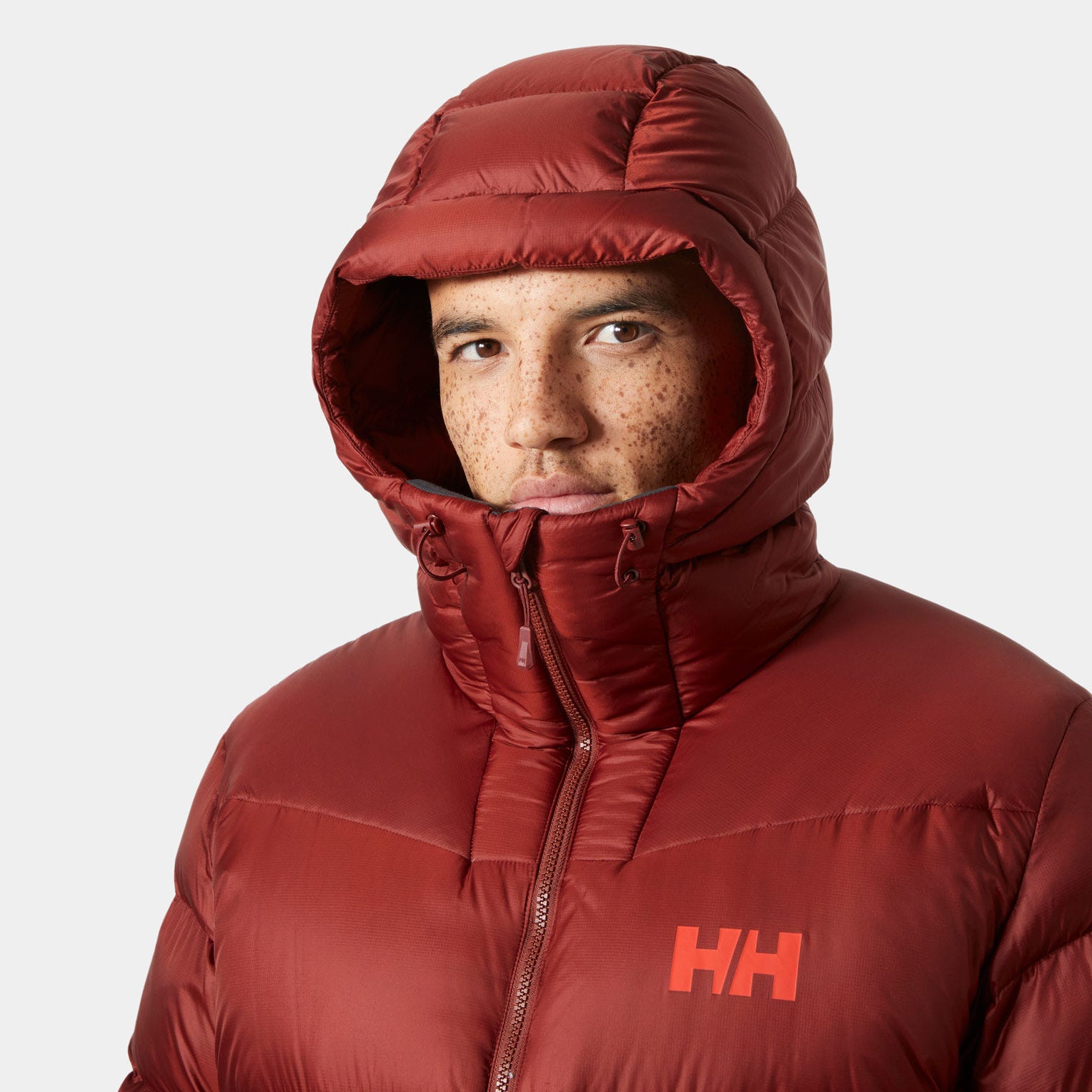 Men's Glacier Down Jacket - 222 ALERT RED/OFF WHITE