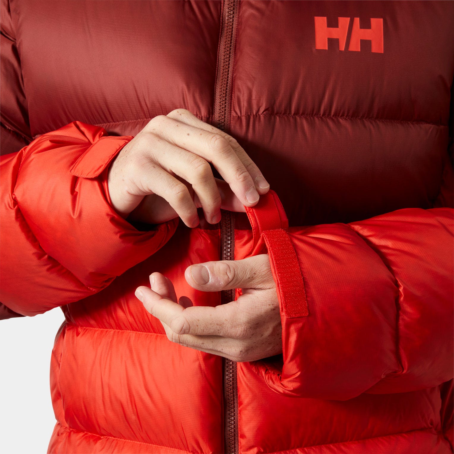 Men's Glacier Down Jacket - 222 ALERT RED/OFF WHITE
