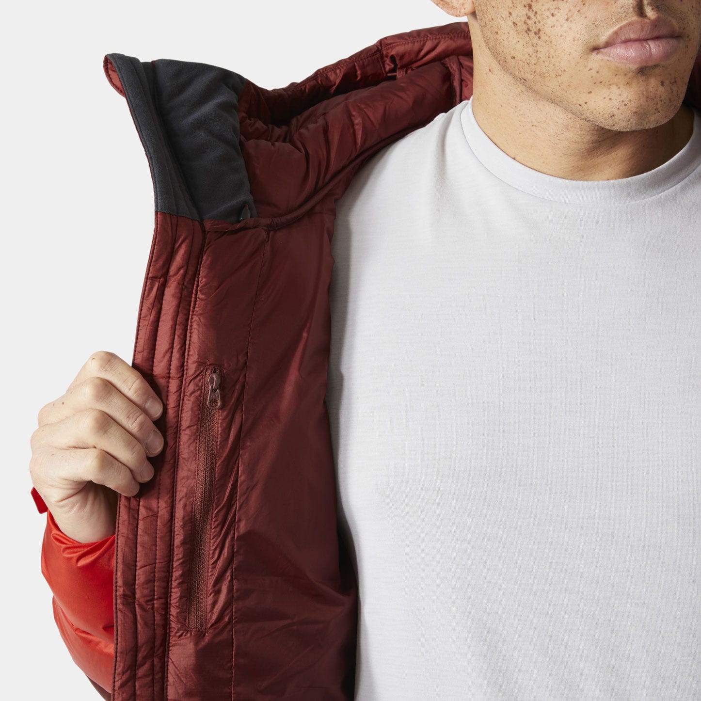 Men's Glacier Down Jacket - 222 ALERT RED/OFF WHITE