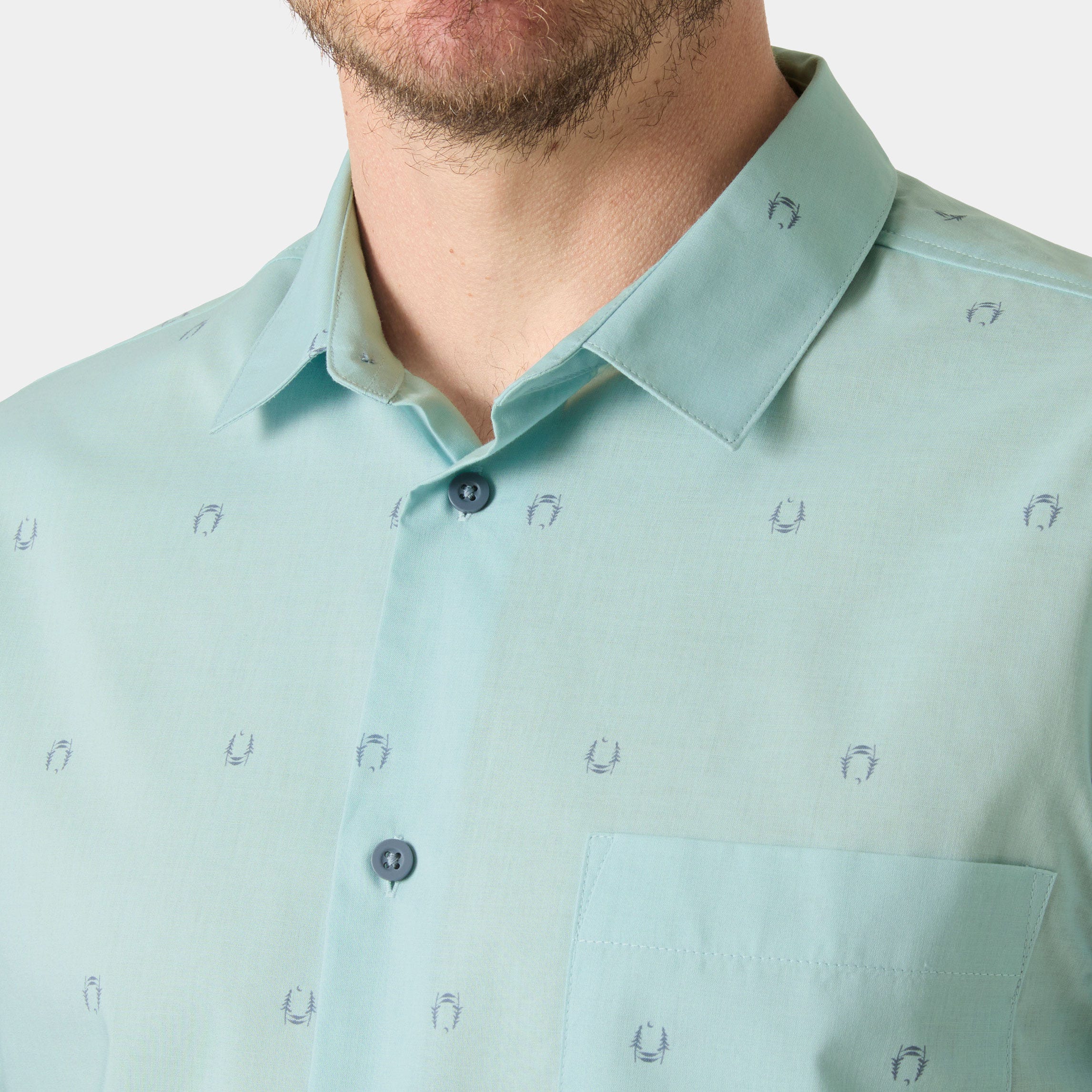 Men's Viken Short Sleeve Shirt - 537 BARELY BLUE