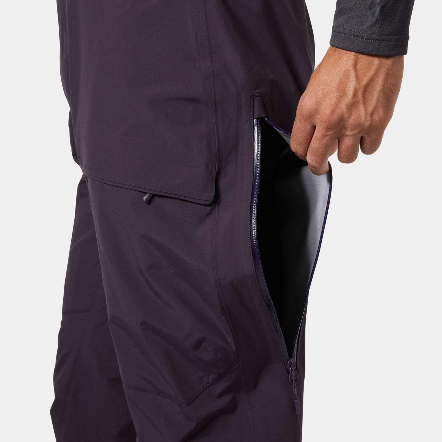 Men's Sogn Bib Shell Pant - 660 BLACK GRAPE