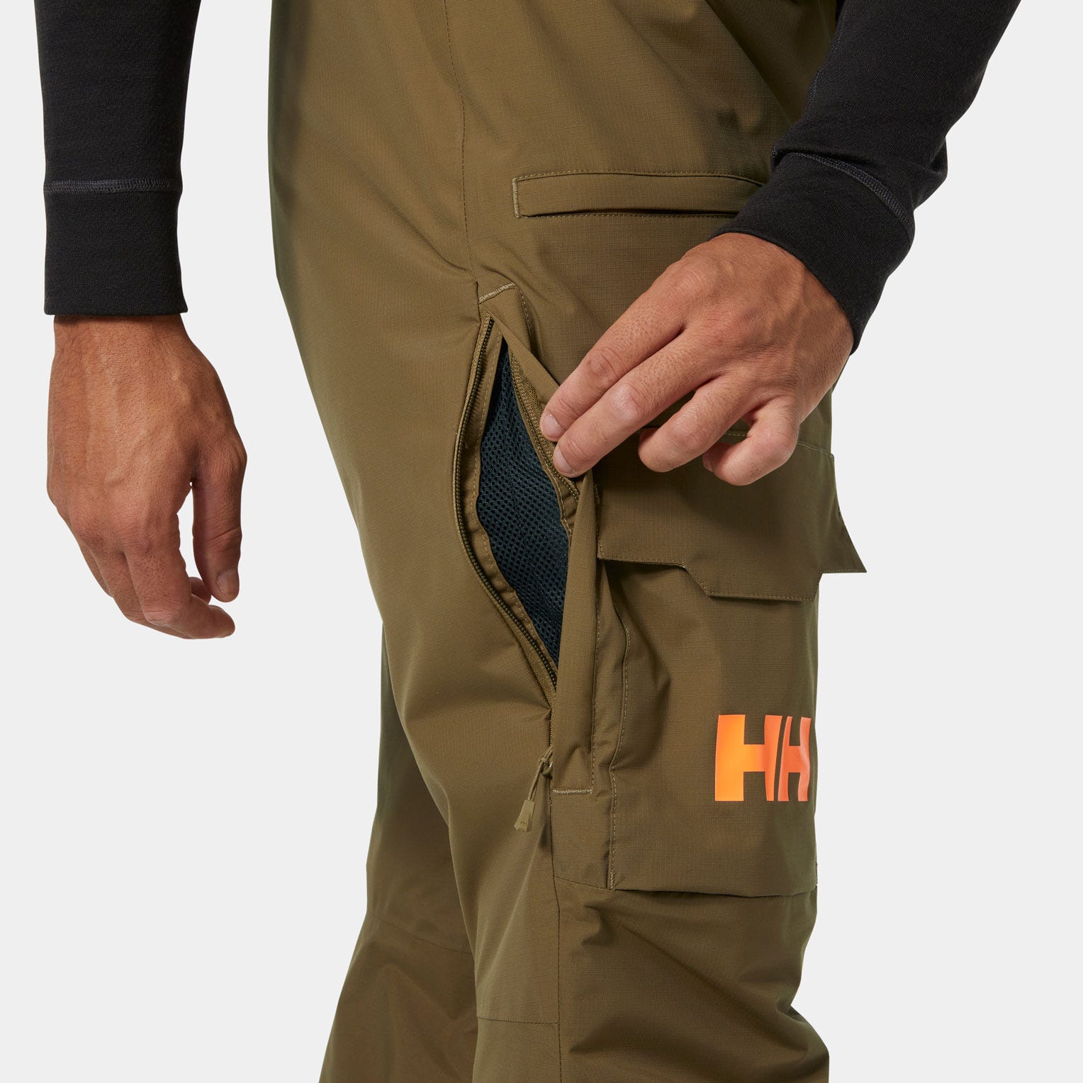 Men's Sogn Bib Cargo Ski Pants - 718 SEPIA