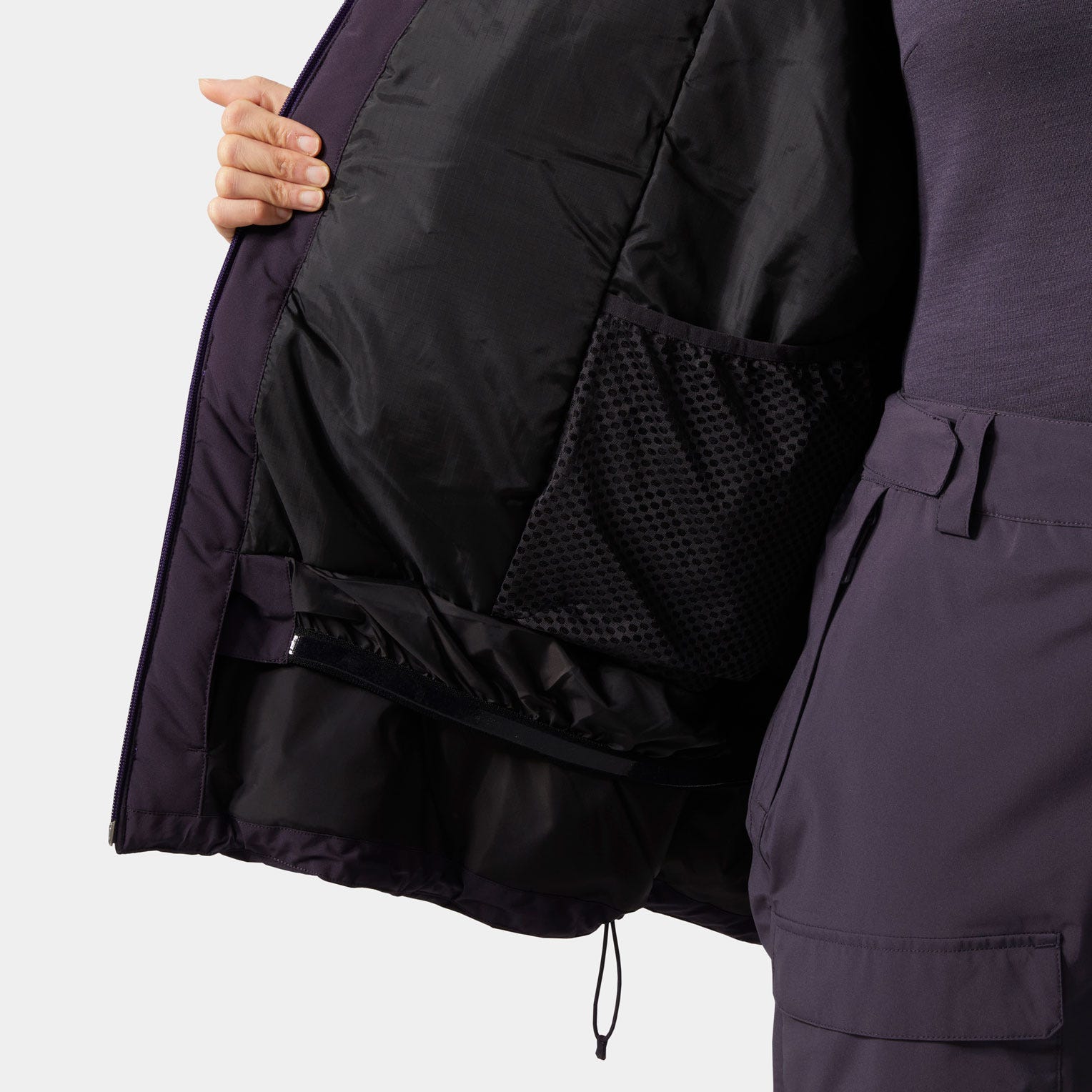 Women's Powchaser Asymmetric Ski Jacket - 660 BLACK GRAPE