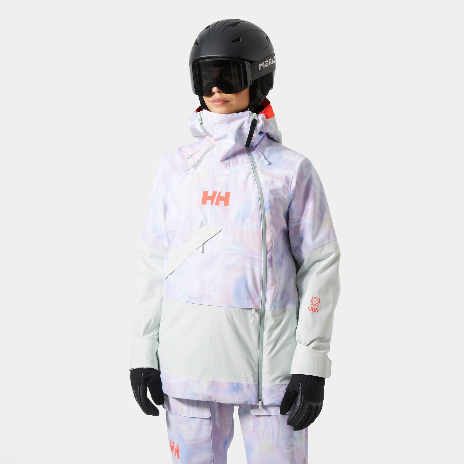 Women's Powchaser Asymmetric Ski Jacket - 687 REFLECTIONS AOP