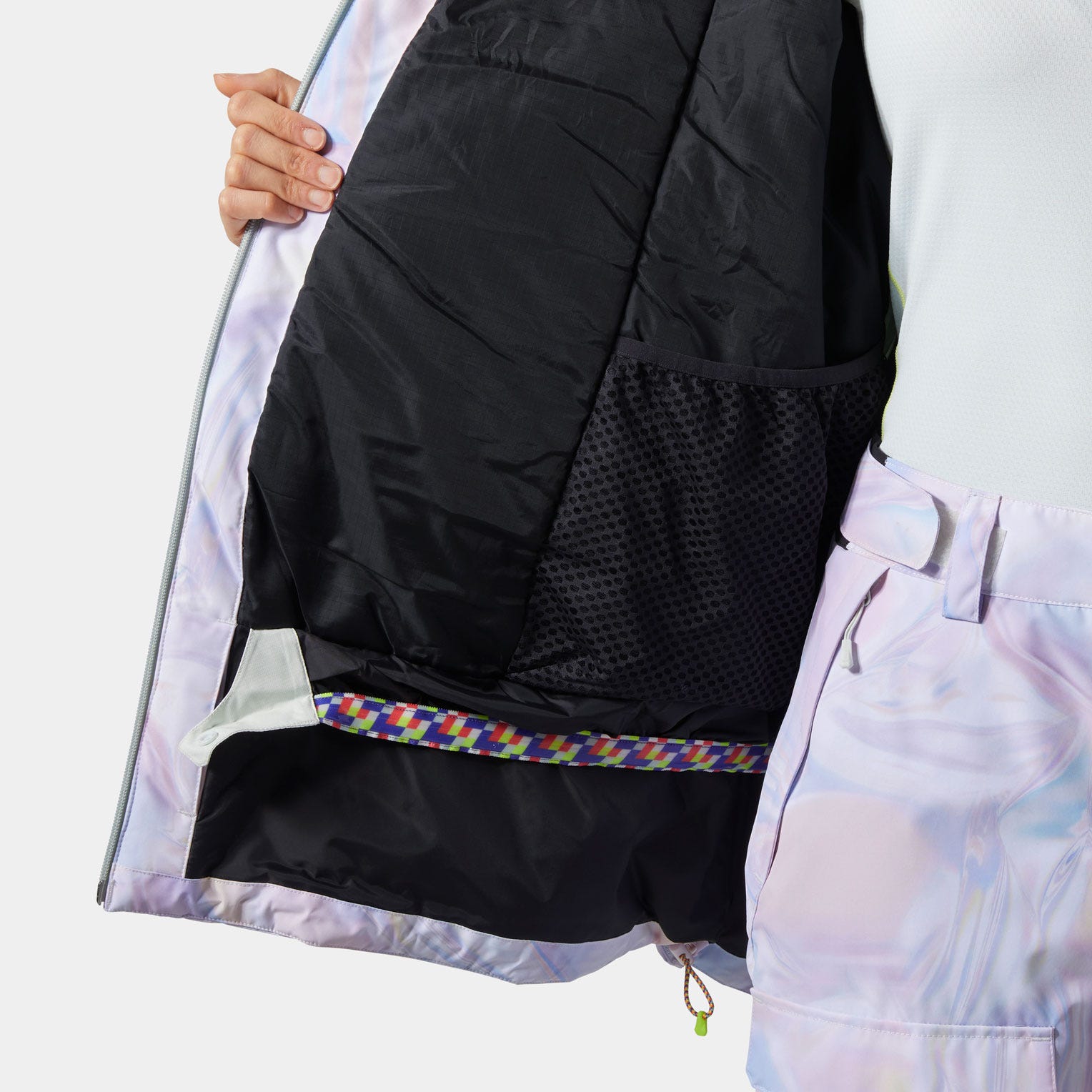 Women's Powchaser Asymmetric Ski Jacket - 687 REFLECTIONS AOP